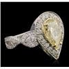 Image 2 : 18KT White Gold 4.01ctw Diamond Ring