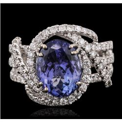 18KT White Gold 3.36ct Tanzanite and Diamond Ring