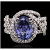 Image 1 : 18KT White Gold 3.36ct Tanzanite and Diamond Ring