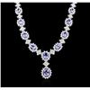 Image 2 : 14KT White Gold 10.44ctw Tanzanite and Diamond Necklace