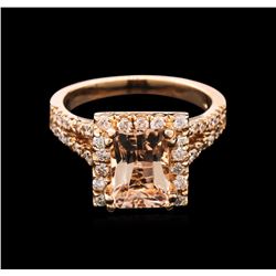 2.15ct Morganite and Diamond Ring - 14KT Rose Gold