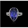 Image 1 : 14KT White Gold 5.36ct Tanzanite and Diamond Ring