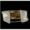 Image 3 : 5.57ctw Diamond Bangle Bracelet - 18KT Yellow Gold