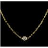 Image 2 : 14KT Yellow Gold 0.25ct Diamond Solitaire Necklace