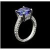 Image 3 : 4.32ct Tanzanite and Diamond Ring - 14KT White Gold