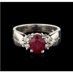 14KT White Gold 1.32ct Ruby and Diamond Ring