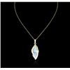 Image 2 : 14KT Yellow Gold 11.00ct Opal and Diamond Pendant With Chain