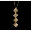 Image 1 : 14KT Yellow Gold 0.60ctw Diamond Pendant With Chain