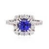 Image 1 : 14KT White Gold 1.41ct Tanzanite and Diamond Ring