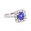 Image 2 : 14KT White Gold 1.41ct Tanzanite and Diamond Ring