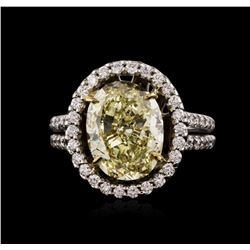 14KT White Gold 4.74ctw Fancy Yellow Diamond Ring