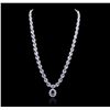 14KT White Gold 35.22ctw Tanzanite and Diamond Necklace
