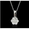 14KT White Gold 0.42ctw Diamond Pendant With Chain