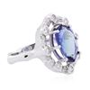 Image 2 : 14KT White Gold 6.74ct Tanzanite and Diamond Ring