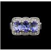 Image 1 : 14KT White Gold 2.52ctw Tanzanite and Diamond Ring