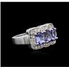 Image 2 : 14KT White Gold 2.52ctw Tanzanite and Diamond Ring