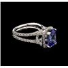 Image 2 : 3.53ct Tanzanite and Diamond Ring - 14KT White Gold