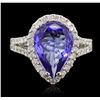 Image 1 : 14KT White Gold 4.01ct Tanzanite and Diamond Ring