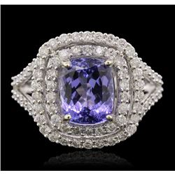 14KT White Gold 2.61ct Tanzanite and Diamond Ring