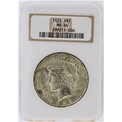 1923 NGC MS64 Peace Silver Dollar