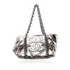 Image 1 : Chanel Silver Metallic Cracked Calfskin Modern Chain Tote