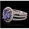 Image 2 : 14KT White Gold 2.60ct Tanzanite and Diamond Ring