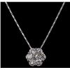 Image 2 : 14KT White Gold 2.10ctw Diamond Pendant With Chain
