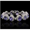 Image 1 : 14KT White Gold 24.72ctw Tanzanite and Diamond Bracelet