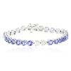 Image 1 : 14KT White Gold 11.20ctw Tanzanite and Diamond Bracelet