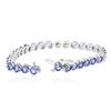 Image 3 : 14KT White Gold 11.20ctw Tanzanite and Diamond Bracelet