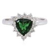 Image 1 : 18KT White Gold 1.15ct Green Tourmaline and Diamond Ring
