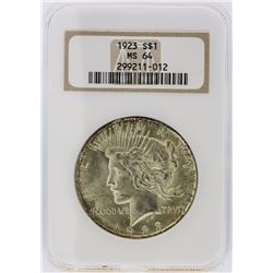 1923 NGC MS64 Peace Silver Dollar