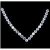 Image 2 : 14KT White Gold 10.56ctw Tanzanite and Diamond Necklace