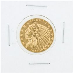 1911 $5 AU Indian Head Half Eagle Gold Coin