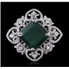 Image 1 : 14KT White Gold 13.22ct Emerald and Diamond Ring