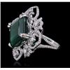 Image 2 : 14KT White Gold 13.22ct Emerald and Diamond Ring