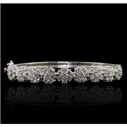 14KT White Gold 4.29ctw Diamond Bangle Bracelet