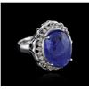 Image 2 : 14KT White Gold 18.03ct Tanzanite and Diamond Ring