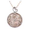 Image 2 : 14KT Two-Tone Gold 1.30ctw Diamond Pendant With Chain