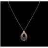 Image 1 : 0.96ctw Diamond Pendant With Chain - 14KT Rose Gold