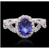 14KT White Gold 1.31ct Tanzanite and Diamond Ring