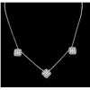 Image 1 : 14KT White Gold 1.40ctw Diamond Necklace