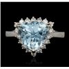 Image 1 : 14KT White Gold 4.47ct Blue Topaz and Diamond Ring