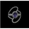 Image 1 : 1.50ct Tanzanite and Diamond Ring - 14KT White Gold
