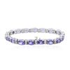 Image 2 : 14KT White Gold 15.39ctw Tanzanite and Diamond Bracelet