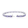 Image 3 : 14KT White Gold 15.39ctw Tanzanite and Diamond Bracelet