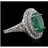 Image 2 : 14KT White Gold 3.95ct Emerald and Diamond Ring