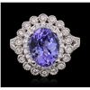 18KT White Gold 3.95ct Tanzanite and Diamond Ring