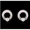 Image 1 : 18KT White Gold 1.58ctw Diamond Earrings