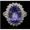 Image 1 : 14KT White Gold 5.60ct Tanzanite and Diamond Ring